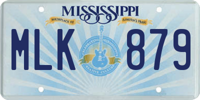 MS license plate MLK879
