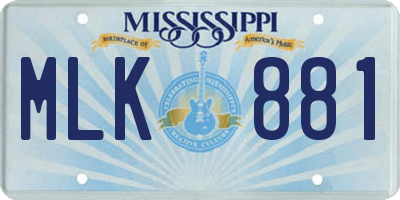 MS license plate MLK881