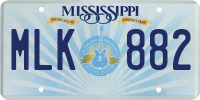 MS license plate MLK882