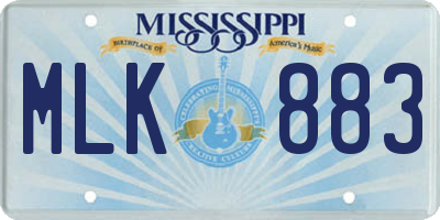 MS license plate MLK883