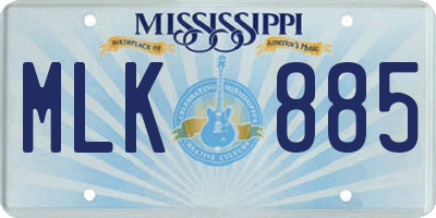 MS license plate MLK885