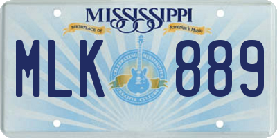 MS license plate MLK889