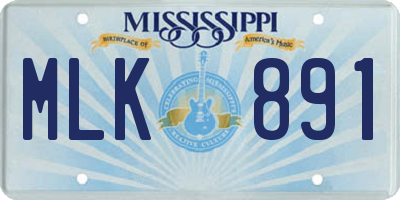 MS license plate MLK891
