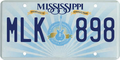 MS license plate MLK898