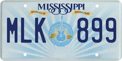 MS license plate MLK899