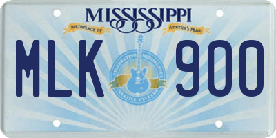 MS license plate MLK900