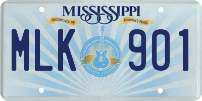 MS license plate MLK901