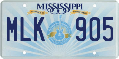 MS license plate MLK905