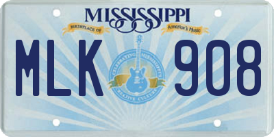 MS license plate MLK908