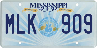 MS license plate MLK909