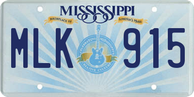 MS license plate MLK915