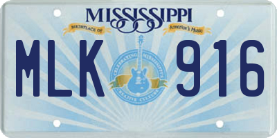 MS license plate MLK916