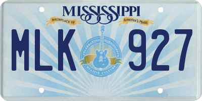 MS license plate MLK927