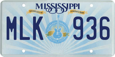 MS license plate MLK936