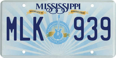 MS license plate MLK939