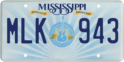 MS license plate MLK943