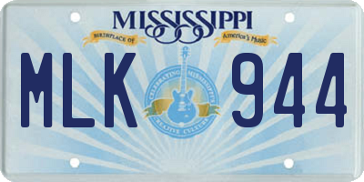 MS license plate MLK944