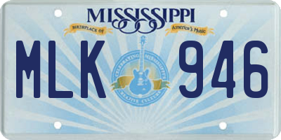 MS license plate MLK946