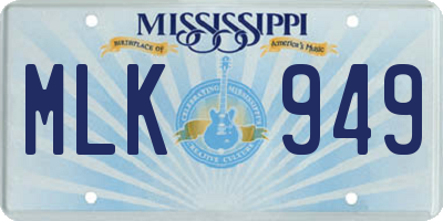MS license plate MLK949