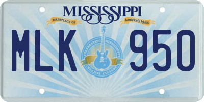 MS license plate MLK950