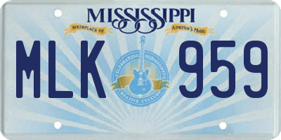 MS license plate MLK959
