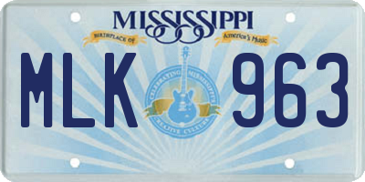 MS license plate MLK963