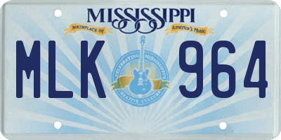 MS license plate MLK964