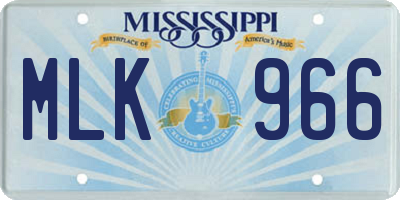MS license plate MLK966