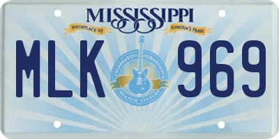 MS license plate MLK969