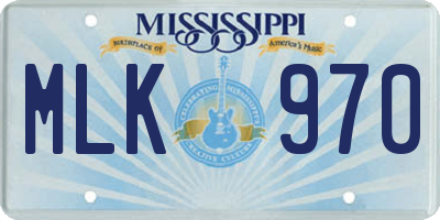 MS license plate MLK970