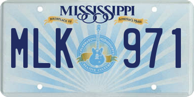 MS license plate MLK971