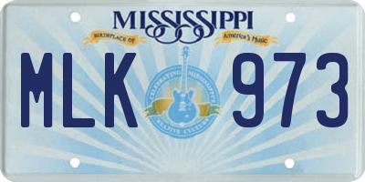 MS license plate MLK973