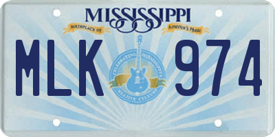 MS license plate MLK974