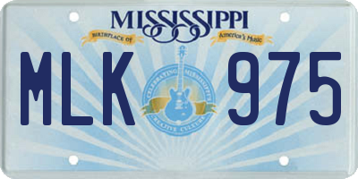 MS license plate MLK975