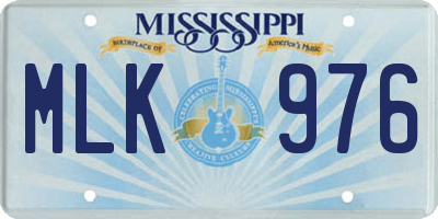 MS license plate MLK976