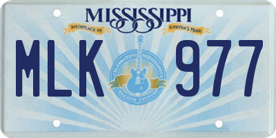 MS license plate MLK977