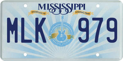 MS license plate MLK979