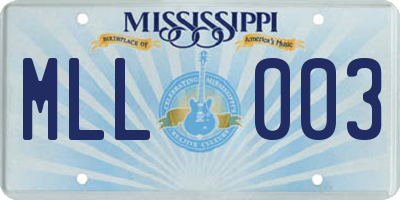 MS license plate MLL003