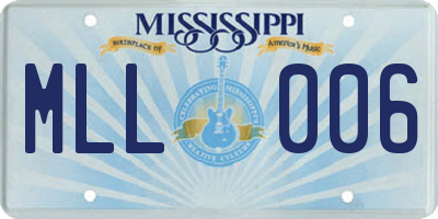 MS license plate MLL006