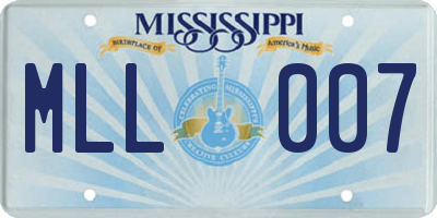 MS license plate MLL007