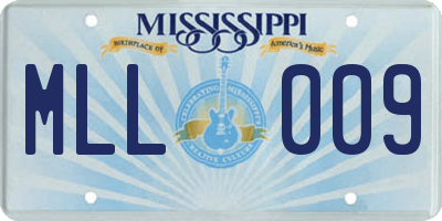MS license plate MLL009