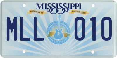MS license plate MLL010