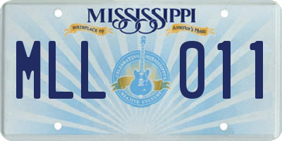 MS license plate MLL011