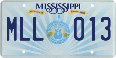 MS license plate MLL013