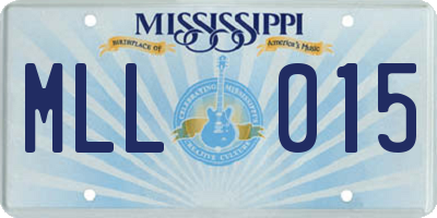 MS license plate MLL015