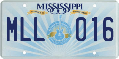 MS license plate MLL016