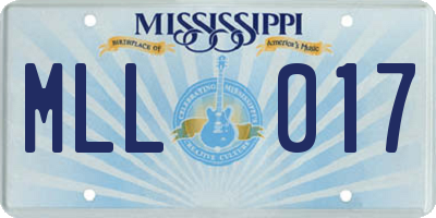 MS license plate MLL017