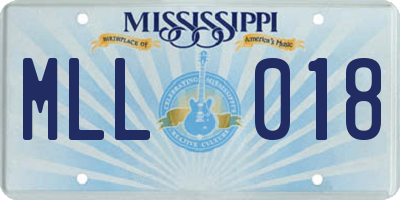 MS license plate MLL018
