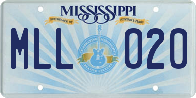 MS license plate MLL020