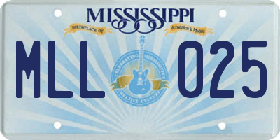 MS license plate MLL025